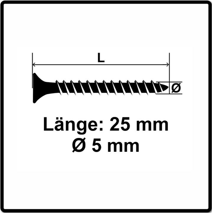 Image du produit Fischer Power-Fast II FPF II Vis à bois aggloméré 5,0x25 mm, 500 pcs., tête fraisée, empreinte Torx (500 Vis par pièce)