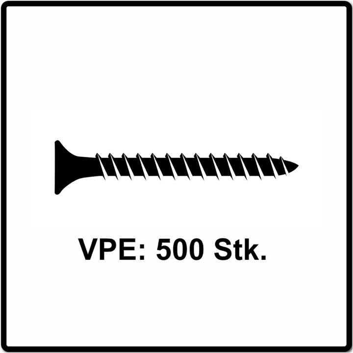 Image du produit Fischer Power-Fast II FPF II Vis à bois aggloméré 5,0x25 mm, 500 pcs., tête fraisée, empreinte Torx (500 Vis par pièce)