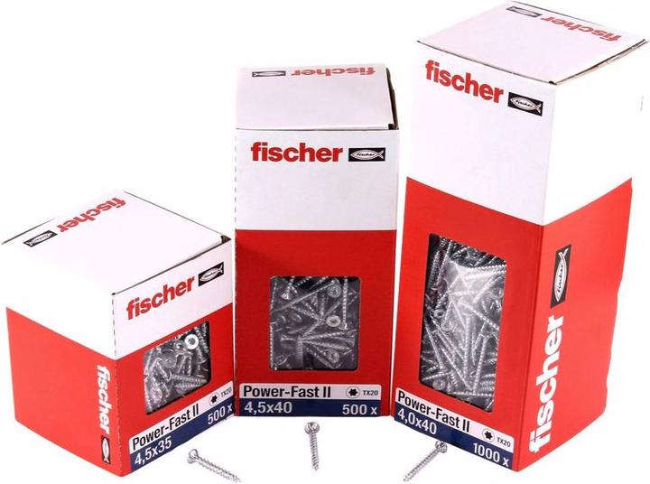 Produktbild Fischer Power-Fast II FPF II Spanplattenschraube 5,0x50 mm 500 Stück ( 670359 ) Senkkopf mit Torx Vo (500 Schrauben pro Stück)