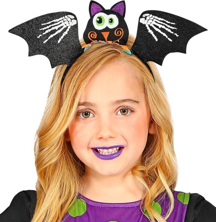Actual product image Magni Widmann 00070 - Hairband bat, accessory, hair jewellery, headdress, Halloween, carnival, fascia