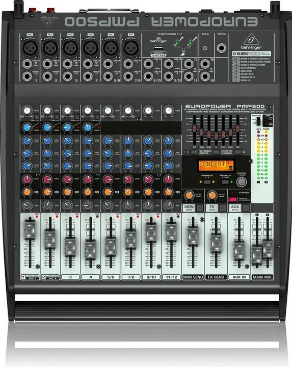 Image du produit Behringer Mixeur de puissance PMP500 2x 250 W Kan (Studio et mixeur live)