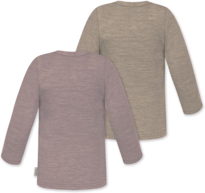 Produktbild Normani 2er Pack Baby Merino Longsleeve „Taupo" - 9473 (74, 80)
