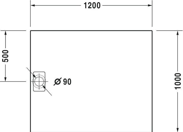 Produktbild Duravit Rechteck-Duschwanne STONETTO 1200x1000x50mm weiss