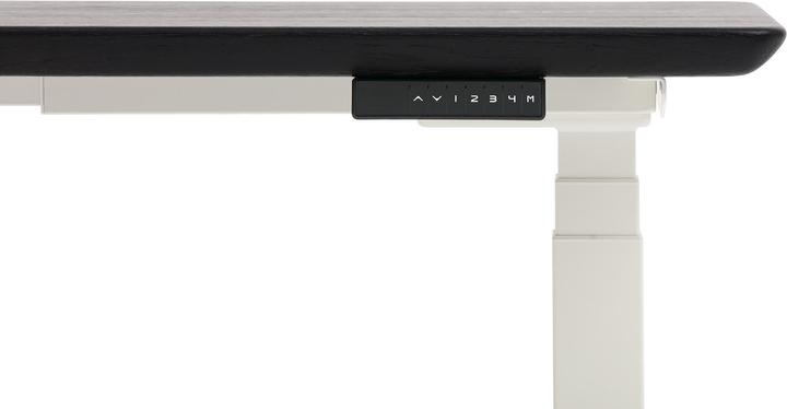 Actual product image Oakywood Standing Desk wooden table with height adjustment - solid wood - Black / 160x80 / White - (160 x 80 cm)