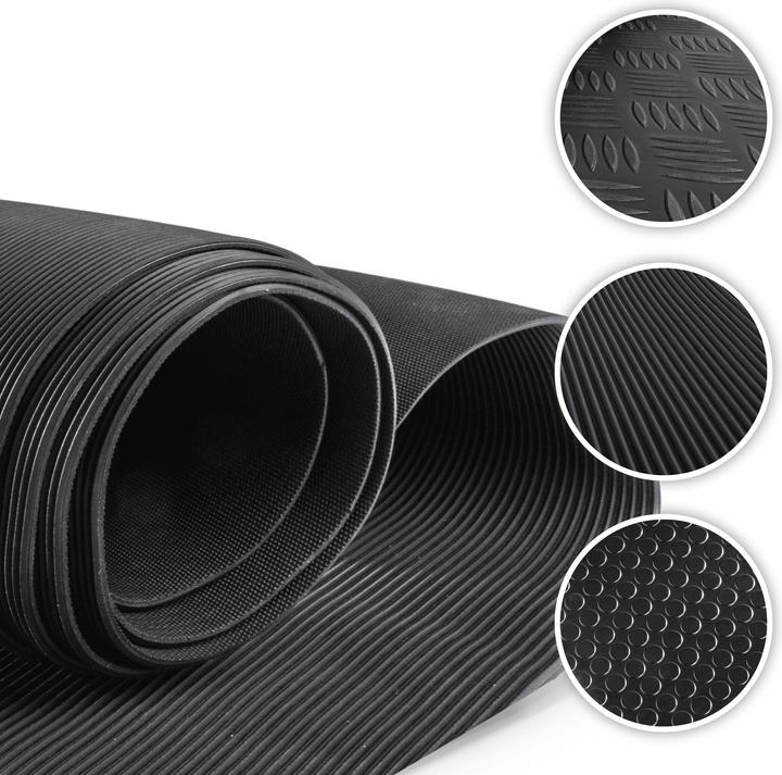 Produktbild Walser Gummimatte Saturn, zuschneidbare Meterware feinripp 100x150 cm schwarz