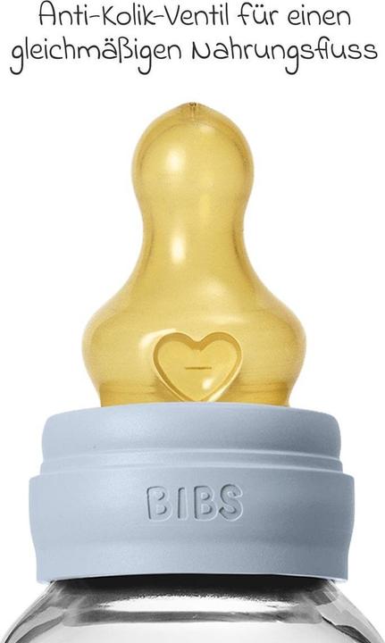 Produktbild Bibs Babyflaschen Glas-Flasche Baby Bottle Round 120 ml + Latex-Trinksauger (120 ml)