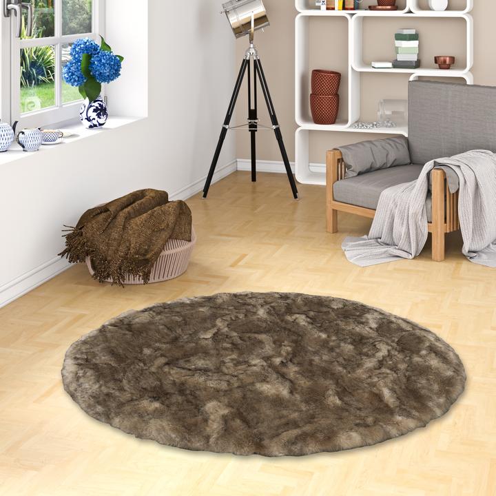 Produktbild Pergamon Luxus Super Soft Fellteppich Aspen Rund Meliert (Ø 160 cm)