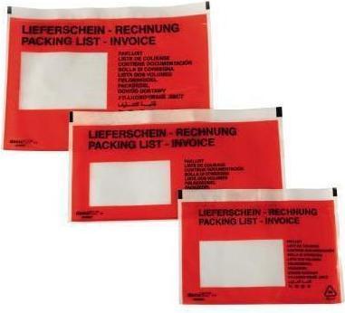 Produktbild No Name Dokumententasche Lieferschein-Rechnung/mehrsprachig DIN C6 175 x 140 mm (B x H) LDPE, recycelt 250 (C6)
