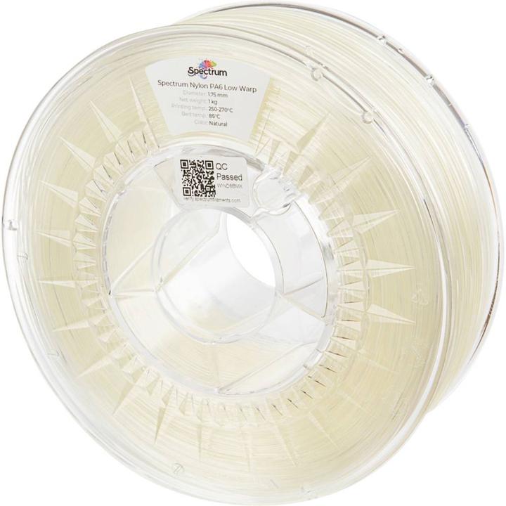 Produktbild Filament Nylon PA6 Natural Low Warp 1.75mm 1kg (Nylon, 1.75 mm, 1000 g, Weiss)