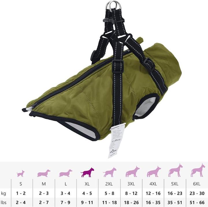 Produktbild VidaXL Hundemantel mit Geschirr Wasserdicht Reflektierend (36, Hundemantel)