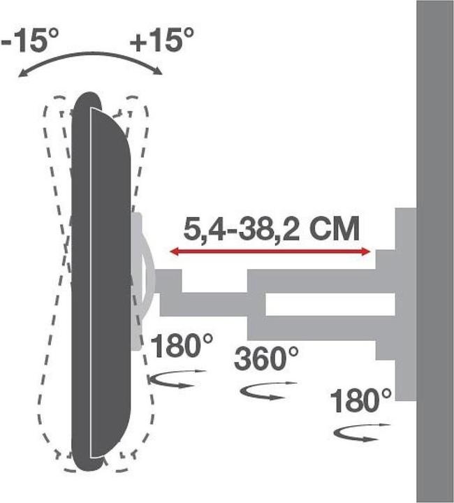 Produktbild Techly Wall Support Full Motion (Wand, 37", 25 kg)