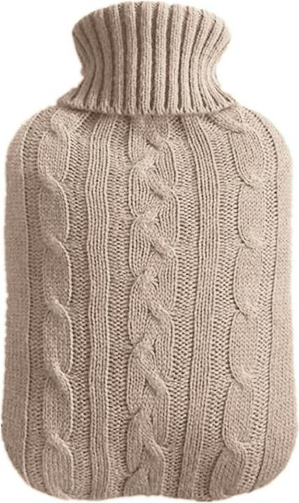 ASMI Wärmeflasche, Bettflasche mit Strickbezug, 1 Liter (1 l)