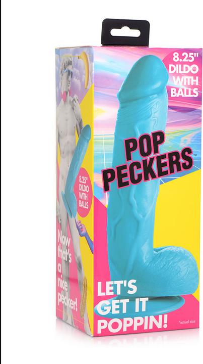 Image du produit Pop Peckers Poppin Dildo 20 cm - Blue