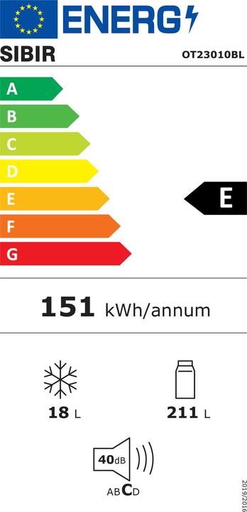 Energie-Label Sibir OT23010BL (229 l)