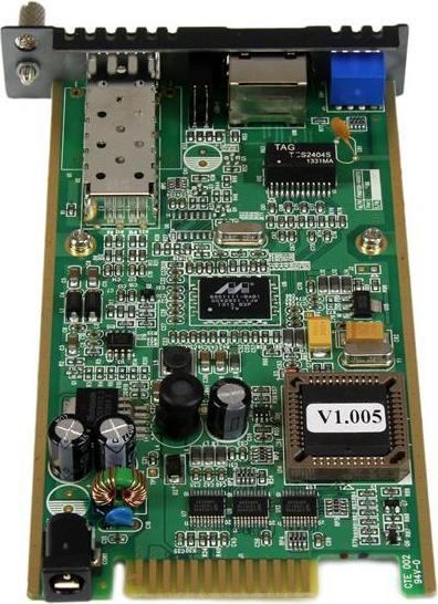 Actual product image StarTech Gigabit Ethernet fiber optic media converter card module with SFP slot