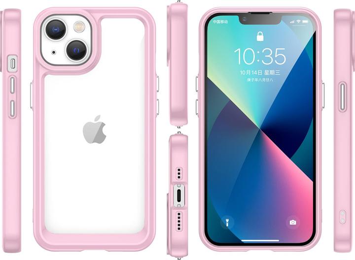 Productafbeelding Hurtel Outer Space Case iPhone 14 Plus harde hoes met gel frame roze (Apple iPhone 14 Plus)