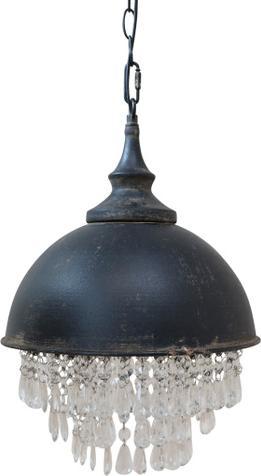 Chic Antique Factory Hanging Lamp with Plastic Crystals (E27)