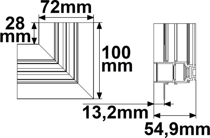 Produktbild Isoled Track48 Eckschiene 90° horizontal für Trockenbauschiene, schwarz, nicht stromführend