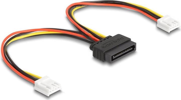 Delock SATA power cable 15 pin male to 2 x floppy 4 pin female 15cm