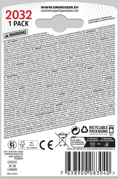 Produktbild Energizer CR2032 Lithium (1 Stk., CR2032, 240 mAh)