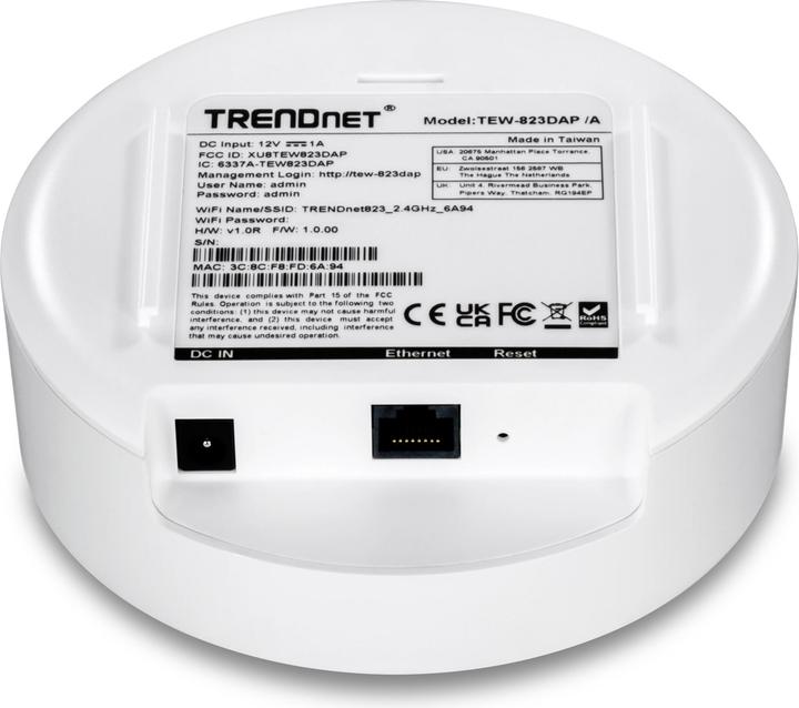Actual product image Trendnet WL-AP AC1300 PoE Indoor Wireless Access Point (833 Mbit/s)