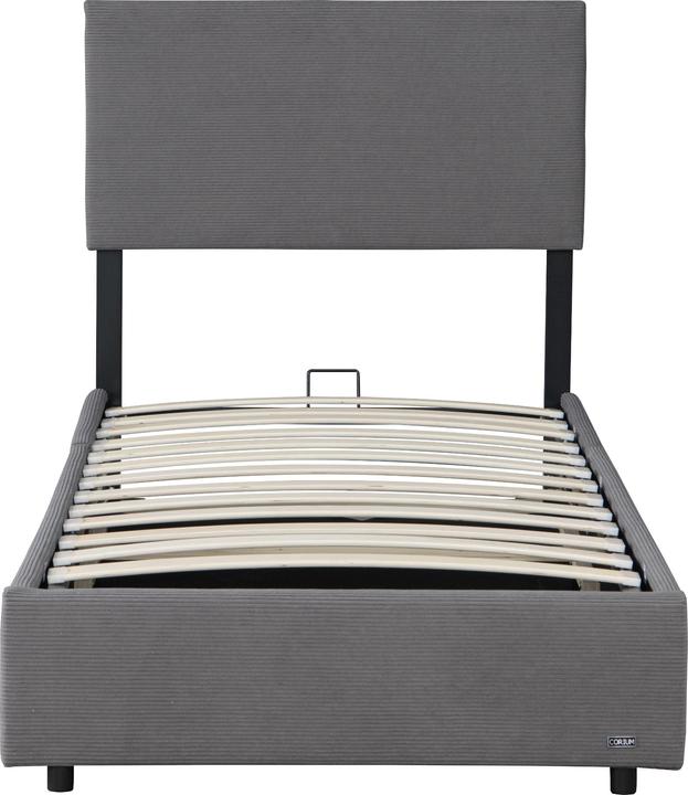 Produktbild Corium Polsterbett Juva Cord mit Lattenrost 90x200 cm Grau (90 x 200 cm)