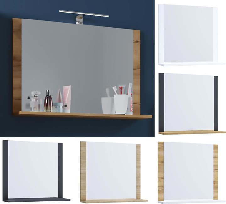 Actual product image VCM Bathroom mirror wall mirror with lendas shelf (60 x 17 cm)