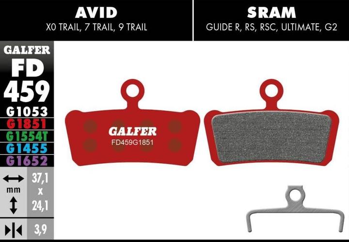 Galfer Bike Advanced Bremsbeläge (Trickstuff, SRAM, Avid, Semi-Metallisch)