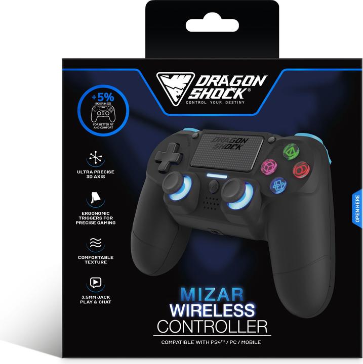 Image du produit DragonShock Controller Mizar Wireless noir PS4 (PS4)