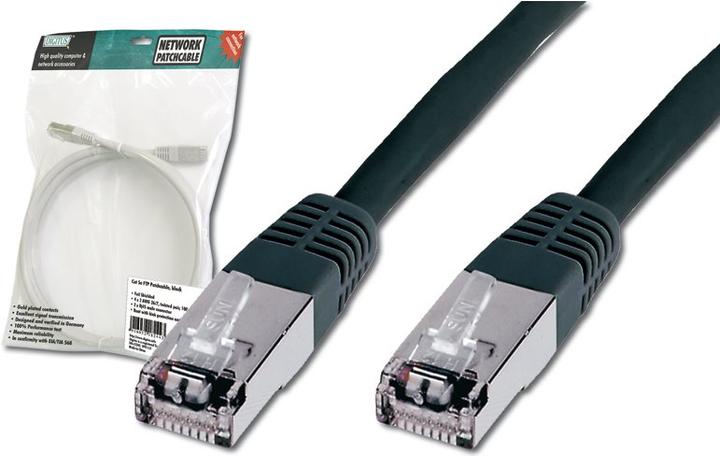 Produktbild Digitus CAT5e SF-UTP Patchk.,1m, SW (SF/UTP, CAT5e, 1 m)