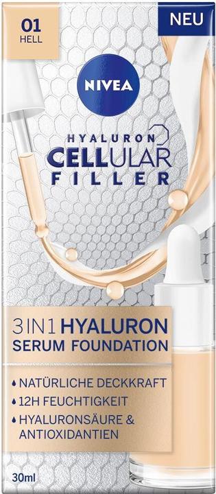 Produktbild NIVEA Hyaluron Cellular Filler 3in1 Serum Foundation hell (30ml) (01 Hell)