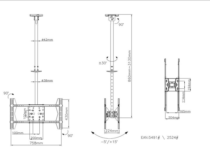 Produktbild Multibrackets Ceilingmount LBB (Wand, 84", 125 kg)