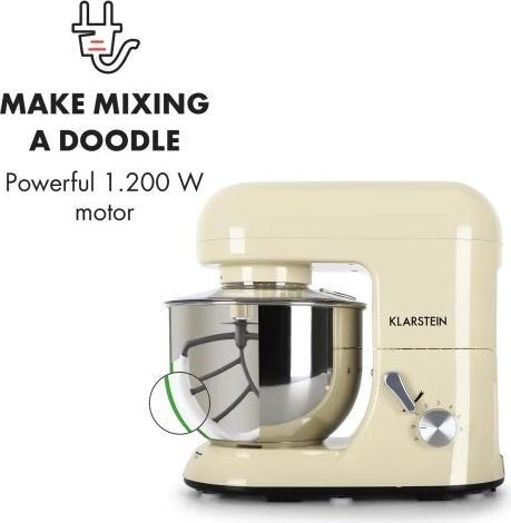 Immagine prodotto Klarstein Bella Morena Food Processor1200 Watt, 5 Litri, Crema (1200 W)