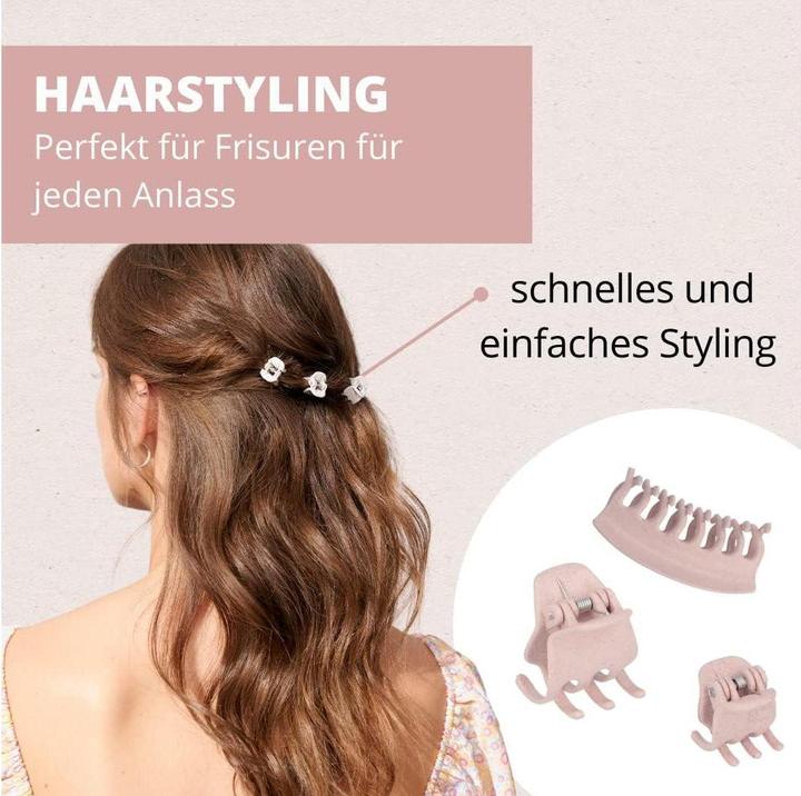 Produktbild Parsa Beauty PARSA Nature Love Haarklammer, rosa Klein, 6 Stk., aus Weizenstroh (6 Stk.)