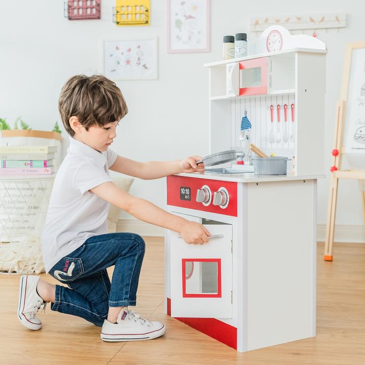 Produktbild Teamson Kids Weie Spielkche Madrid Interaktive Kinderkche aus Holz fr fantasievolles Spielen