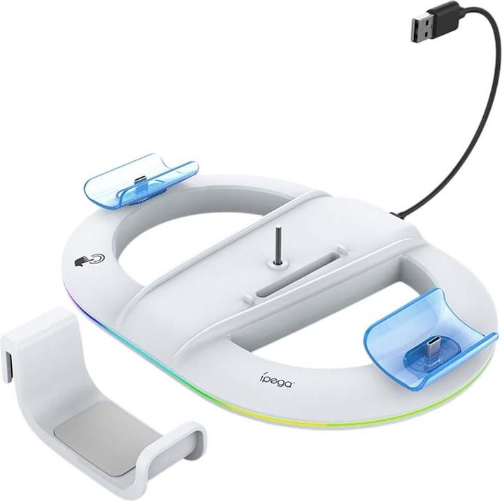 Produktbild - iPega P5S045 Vertical Charging Stand with RGB for PS5/PS5 Slim White (PS5)