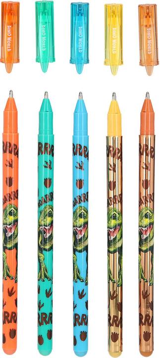 Produktbild Depesche Farbstifte Dino World 5-teilig (Orange, Grün, Gold, Blau, Bronze, 5 x)