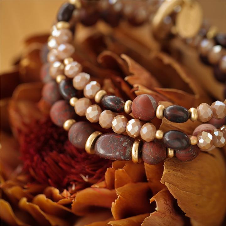 Immagine prodotto Andreani Armband mit echtem braunem Jaspis (80 cm)