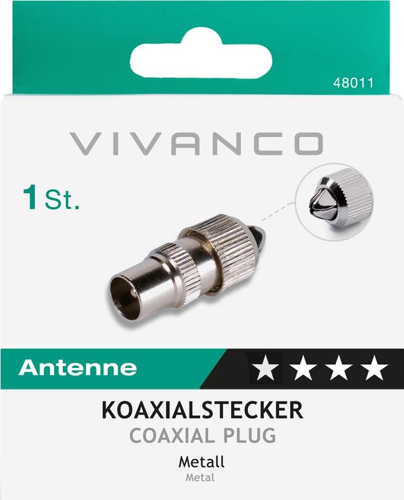 Actual product image Vivanco Antennas coax plug