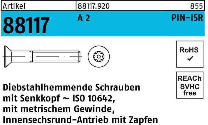 Immagine prodotto Vite R 88117 antifurto Seko ISR M 3 x 16-T10 A 2 (100 Viti per pezzo)