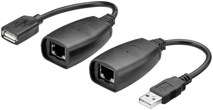 Produktbild Goobay USB Extension Ethernet 40,0m- Kabel Converter USB > RJ45 Line Extender (CAT5) (2 m, USB 1.1)