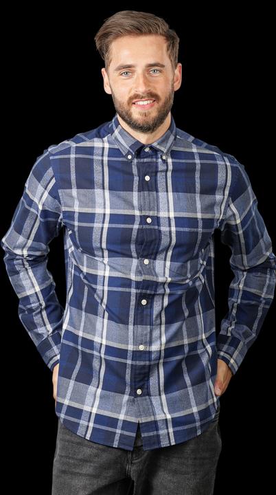 GANT Check Shirt Long Sleeve Marine (XL)