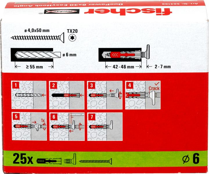 Produktbild Fischer EasyHook Angle 6 DuoPower (25 Stk.)