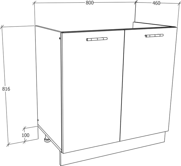Actual product image VCM Sink base unit width 80 cm Sink cabinet Base unit Sink Kitchen Esilo (80 x 46 x 82 cm)