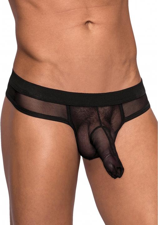 Actual product image Male Power Trousers Thong-Black-S/M (L)