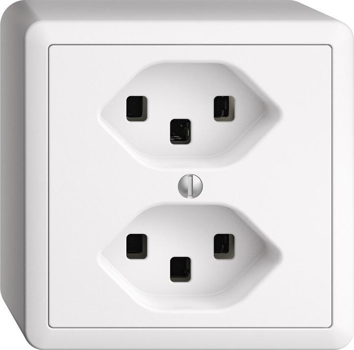 Actual product image Feller EDIZIOdue socket 2xT23, surface mount, white