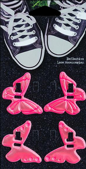Softreflector Schuh Reflektor Schmetterling pink, 2 Paare (4.20 cm)