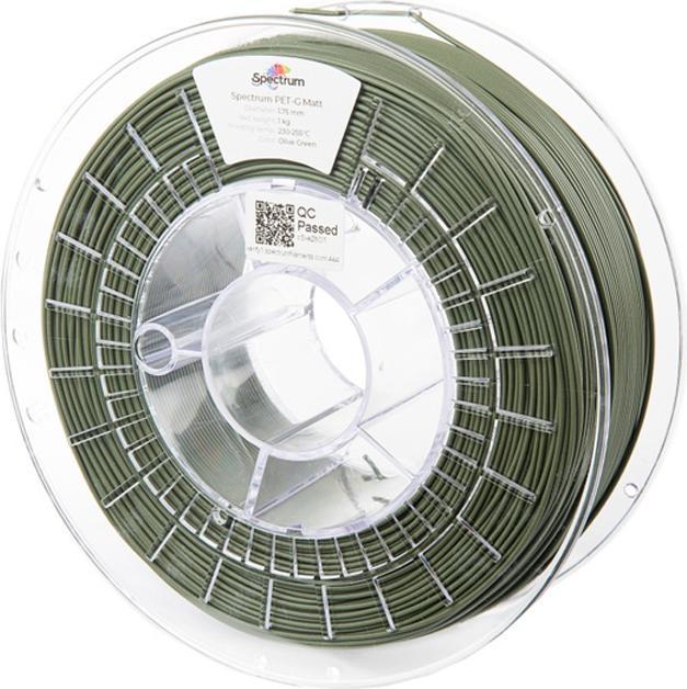 Actual product image Filament PET-G MATT 1.75mm 1kg Olive Green (PETG, 1.75 mm, 1000 g, Green)