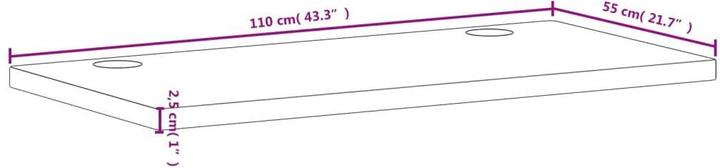 Immagine prodotto VidaXL Schreibtischplatte 110x55x2,5 cm Massivholz Buche,Material (110 x 55 x 2,5 cm)