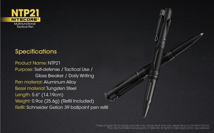 Actual product image Nitecore Tactical Pen NTP21 (Black, 1 x)